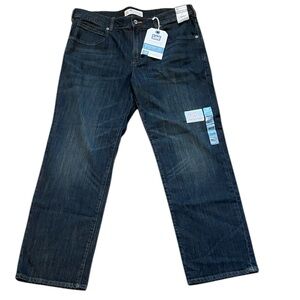 Lee Men's Dark Blue Relaxed Straight Fit‎ Leg Jeans 38x30